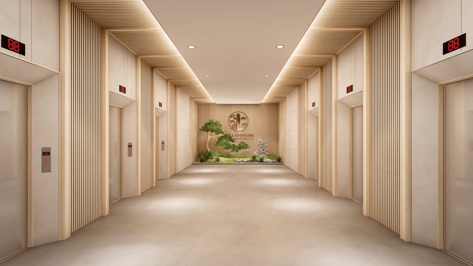 Sảnh thang máy rộng 40m2 gấp đôi các khách sạn 5 sao