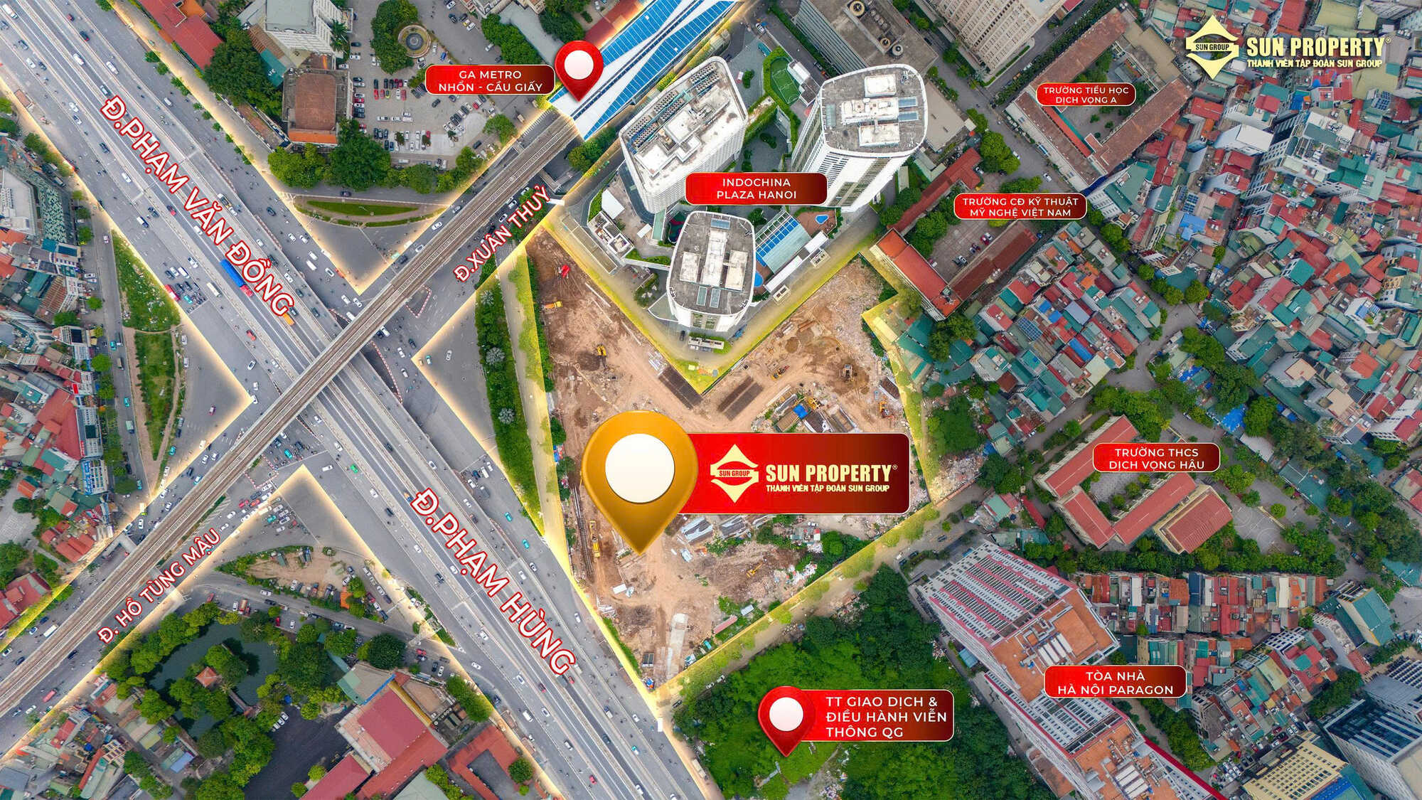 Vị trí Sun Cầu Giấy, Vị trí Sun Feliza Suites